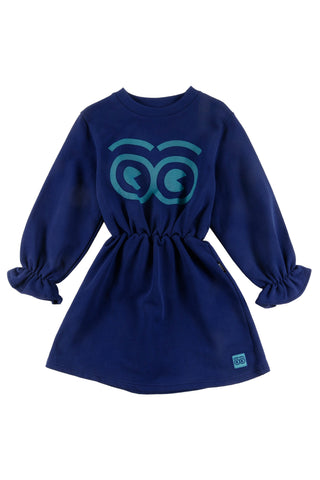 Loud WELCOME Navy Waisted Dress