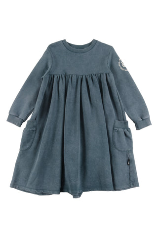 Loud Girls PASSION Bubble Pocket Dress in Green storm marble dye