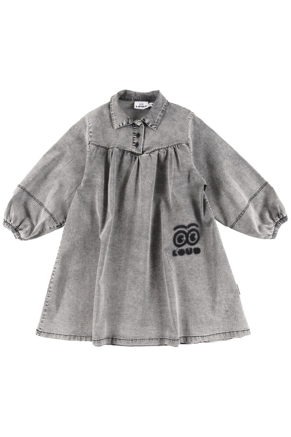 Loud VALUE Dress in Light Grey Stone Wash
