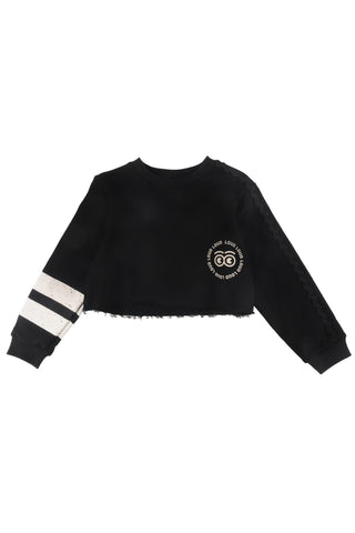 Loud FUN Crop Sweater in Black