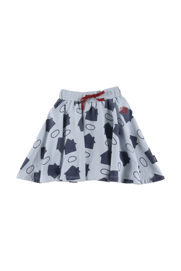 Loud SAFE Skirt in Sky Blue houses AOP