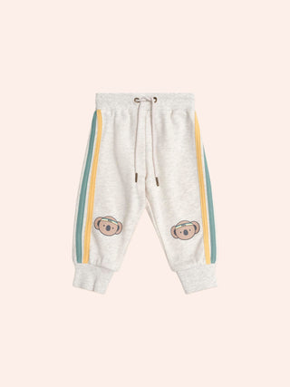 Hux Kel Koala Sporty Track Pants in Almond Marle