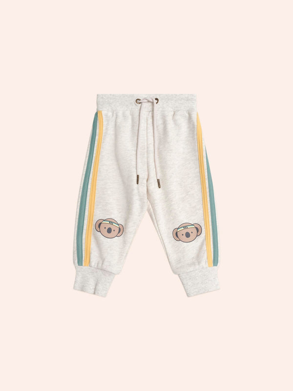 Hux Kel Koala Sporty Track Pants in Almond Marle