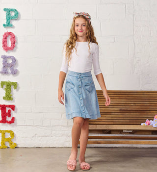 Porter Denim Heart Pocket Skirt