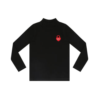 Little Parni Black Solid Mockneck with heart logo