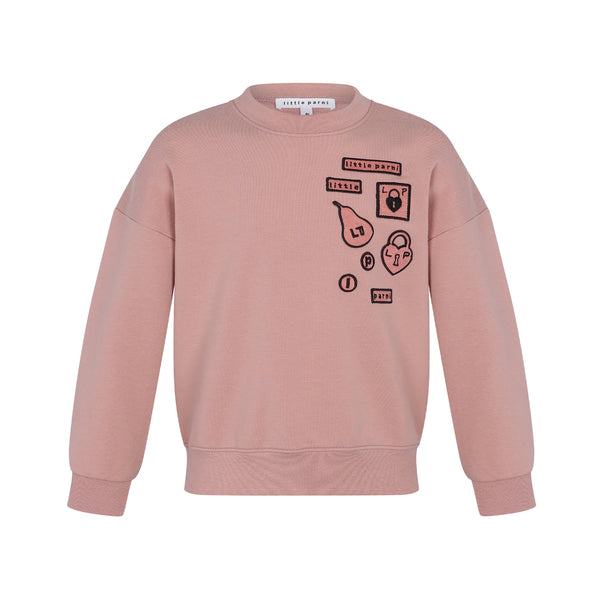 Little Parni Pink Multipatch sweatshirt