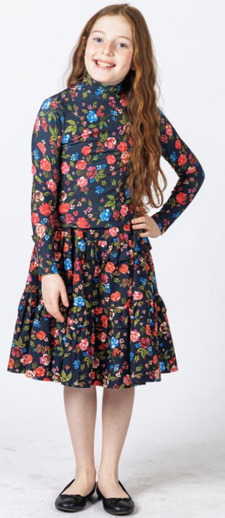 OH GIRL Floral Printed Top+Skirt Set