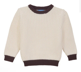 Pompomme Cream/Fig Chunky Knit Sweater