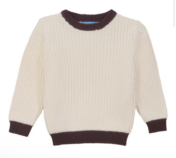 Pompomme Cream/Fig Chunky Knit Sweater