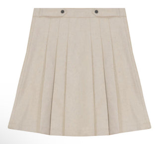 Pompomme Cream Pleated Skirt