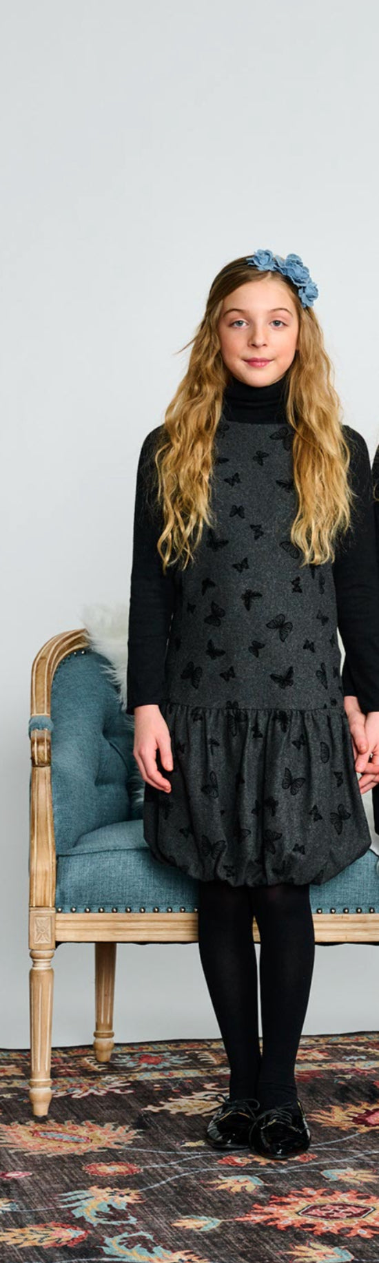 Porter Charcoal Grey with Butterfly Print Jumper