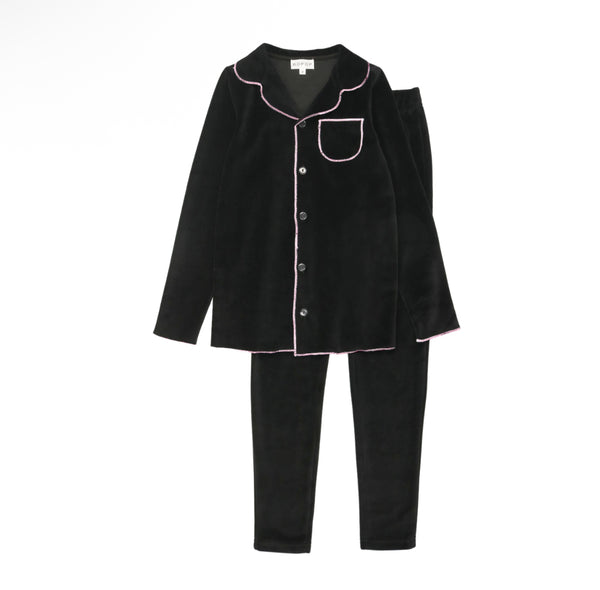 Bopop Grandpa Velour PJs Pink Trim