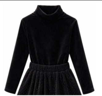 Gold Thread Black Mock Neck
