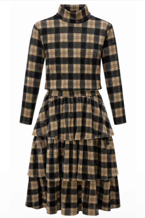 Gold Thread Plaid 2PC