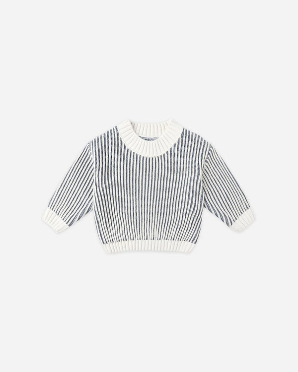 Quincy Mae Relaxed Knit Sweater in Ocean