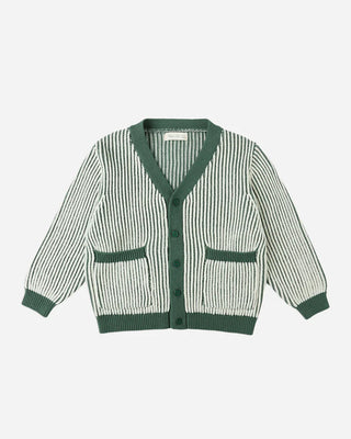 Rylee And Cru Green Stripe Haywood Cardigan