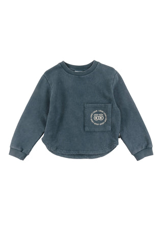 Loud BROTHER  Front pocket Sweater in Green Storm marble dye