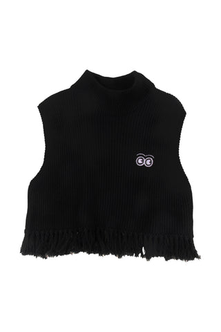 Loud DINNER Fringe Top in Black