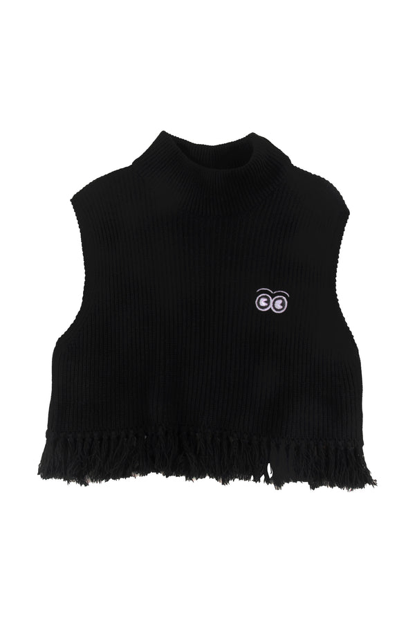 Loud DINNER Fringe Top in Black