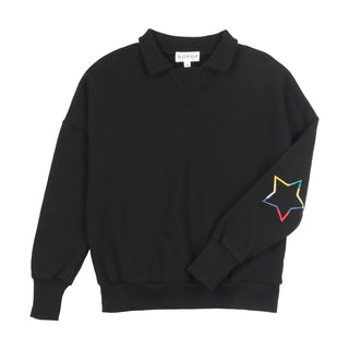 Bopop Collared Boy Star Sweatshirt