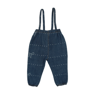 Bopop Denim Bow Girls Overalls