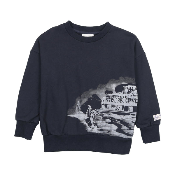 Bopop Navy Sailboat Sweatshirt