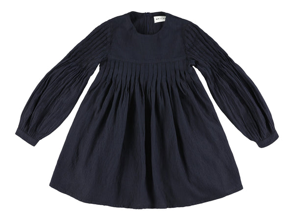 Morley YNDIA Girls Navy Dress with Pleats