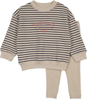 Analogie Bold Boy Stripe Sweatshirt Set