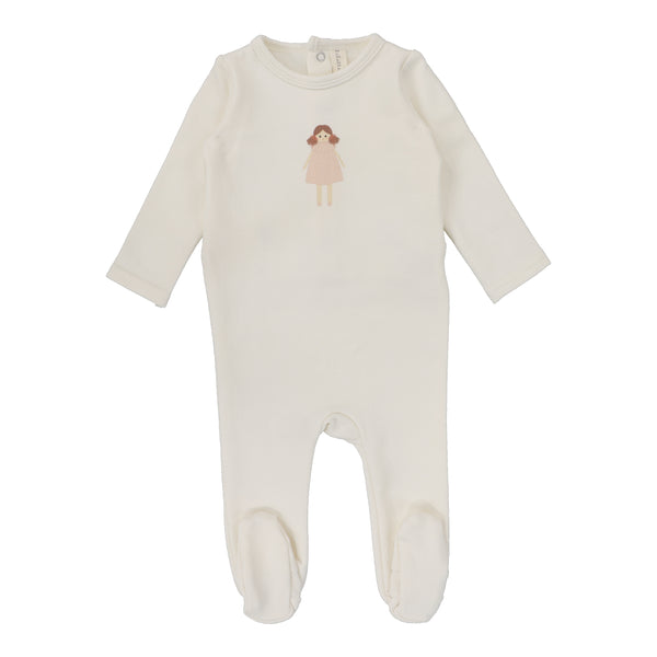 Lilette Milk/Doll Handdrawn Footie