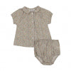 Kin Kin Girls peter pan collar shirt + bloomer set in floral print