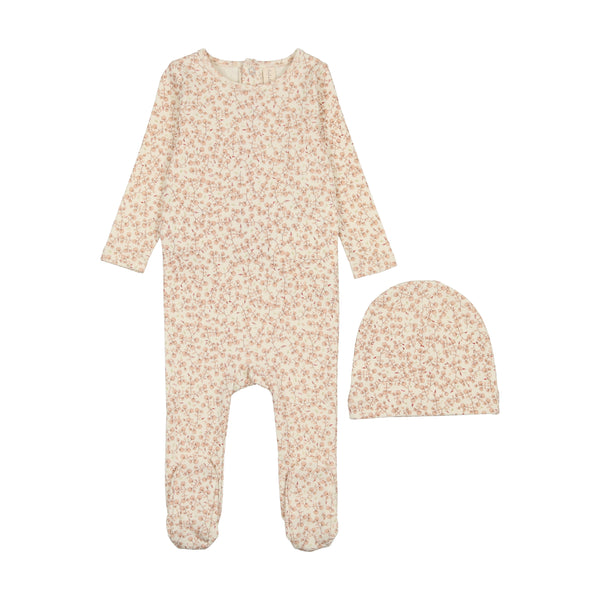 Lilette All Over Floral Footie Set In Mauve