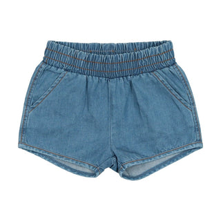Lil Legs Denim Track Shorts in Dark Denim