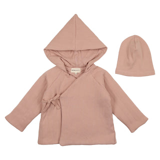 Buy pink Mema Knits Pink Quilted Jacket in Pink + Beanie